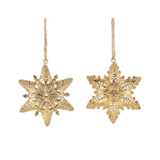 Gold Foiled Metal Star Ornament