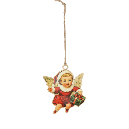 Metal Transfer Vintage-Style Angel Ornament