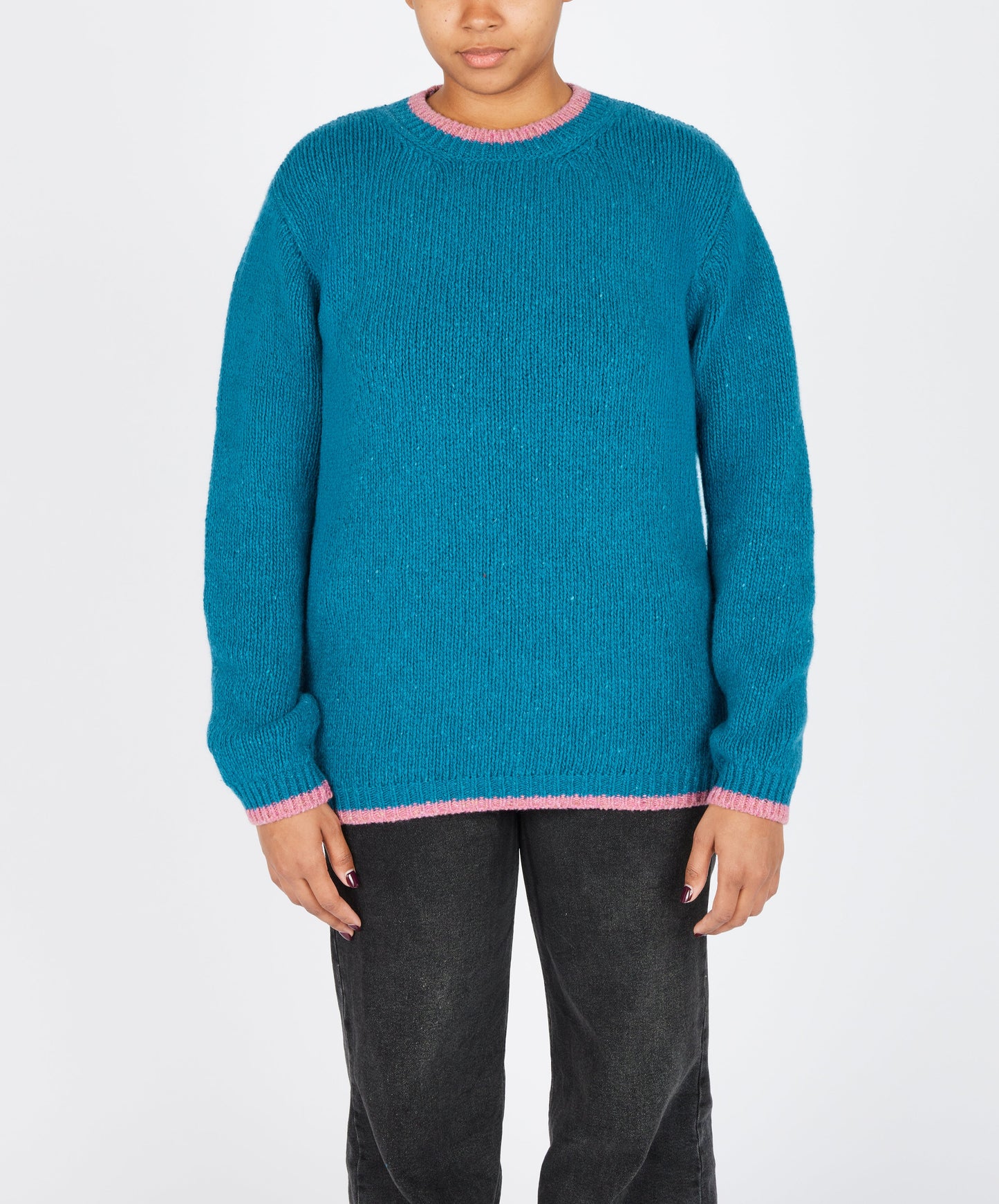 Slaney Crew Neck Sweater Teal Harbour