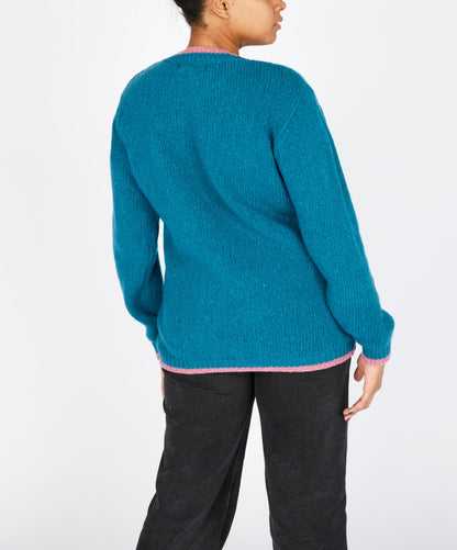 Slaney Crew Neck Sweater Teal Harbour