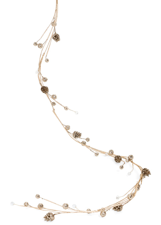 ADV - GARLAND W/BERRIES&CONES GOLD