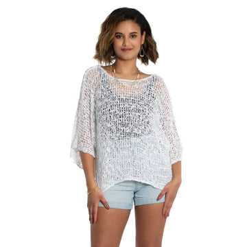 SUZIE BLUE - POPCORN KNIT POP OVER  TOPPER