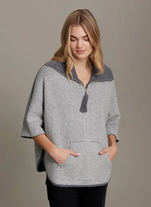 ALASHAN - RAYNA REVERSIBLE ZIP PONCHO