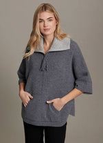 Load image into Gallery viewer, ALASHAN - RAYNA REVERSIBLE ZIP PONCHO
