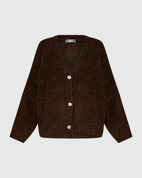 Brown Boucle Cardigan
