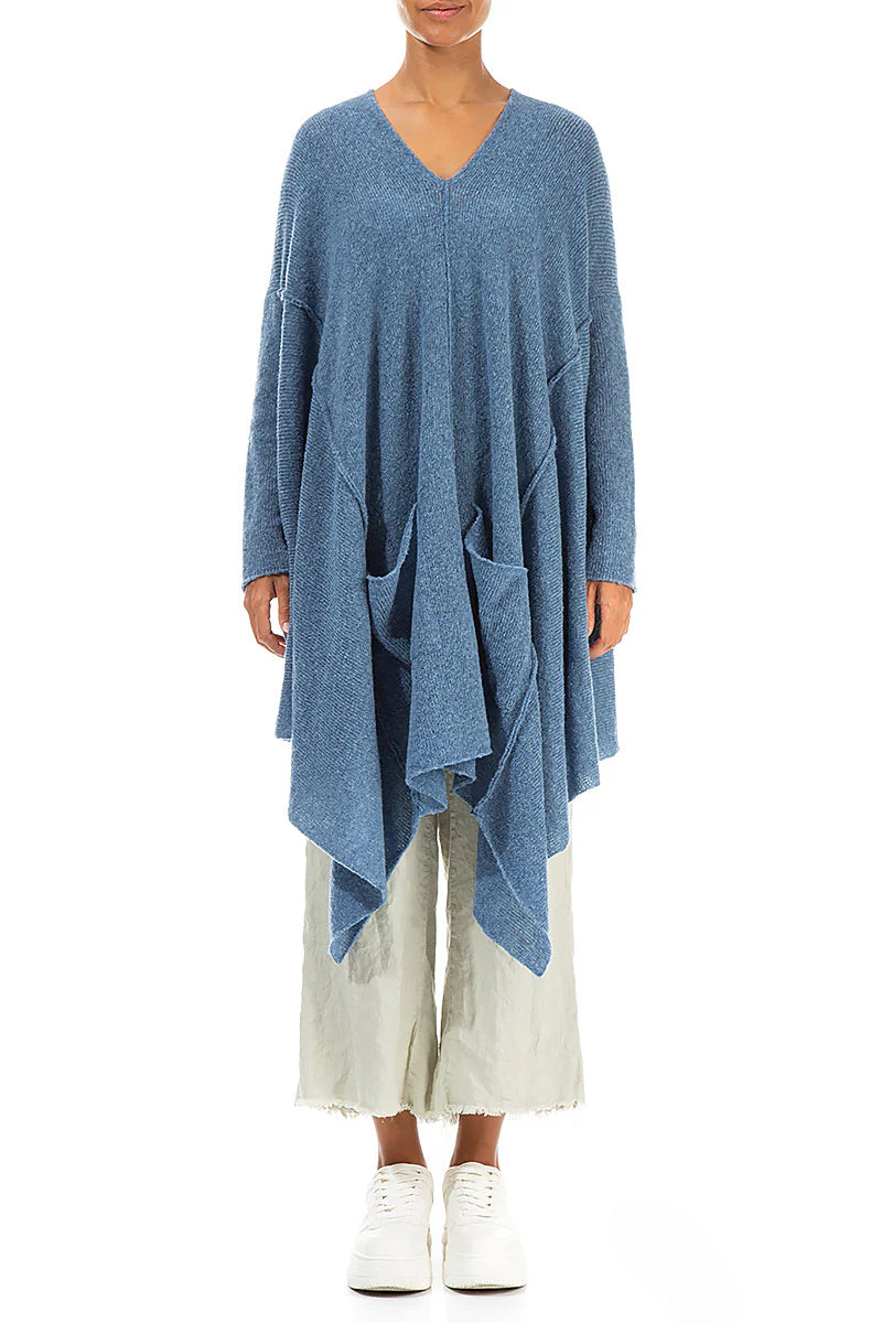 GRIZAS - ASYMMETRIC PONCHO SWEATER