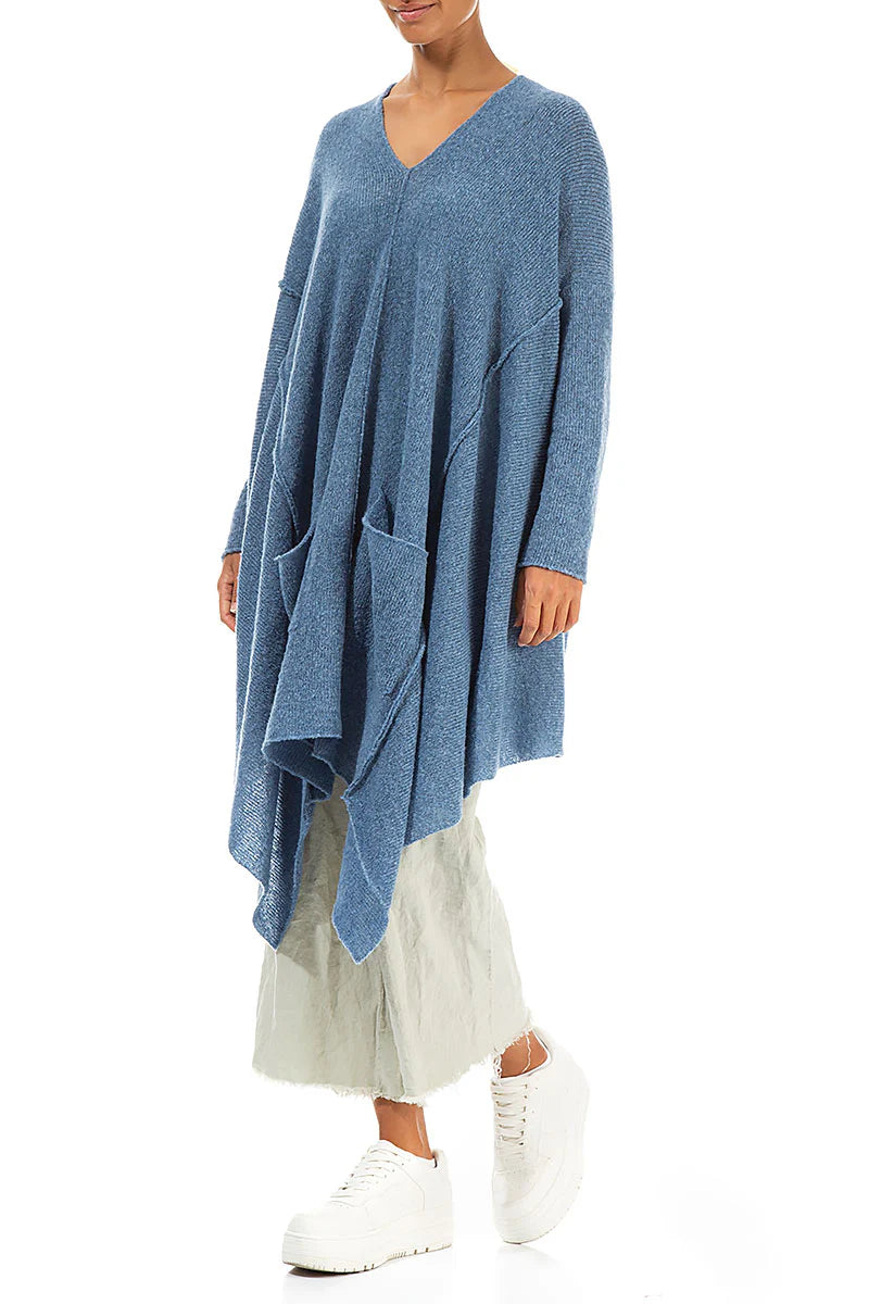 GRIZAS - ASYMMETRIC PONCHO SWEATER