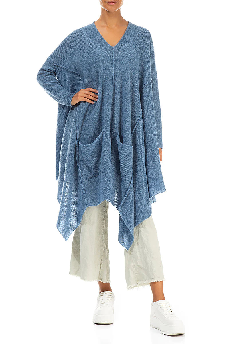 GRIZAS - ASYMMETRIC PONCHO SWEATER