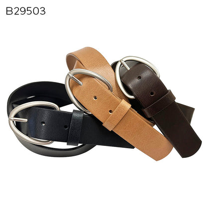 Genuine Leather Belt w/Matt Nickle Buckle