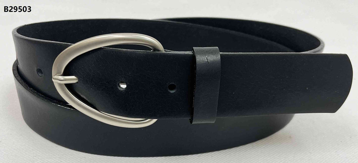Genuine Leather Belt w/Matt Nickle Buckle