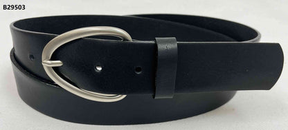Genuine Leather Belt w/Matt Nickle Buckle