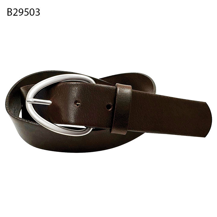 Genuine Leather Belt w/Matt Nickle Buckle
