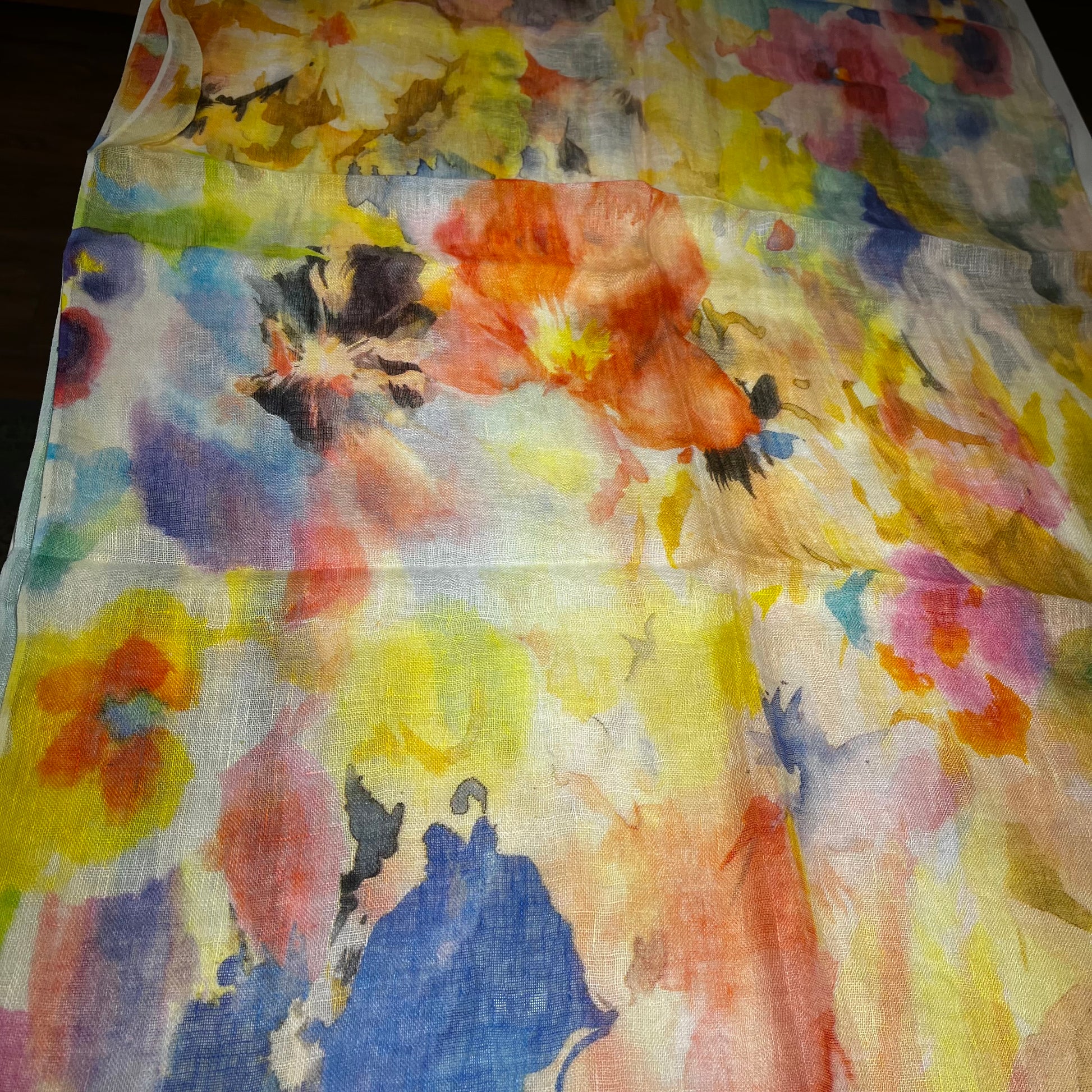 100% Linen  Print Scarf - Suttles & Seawinds