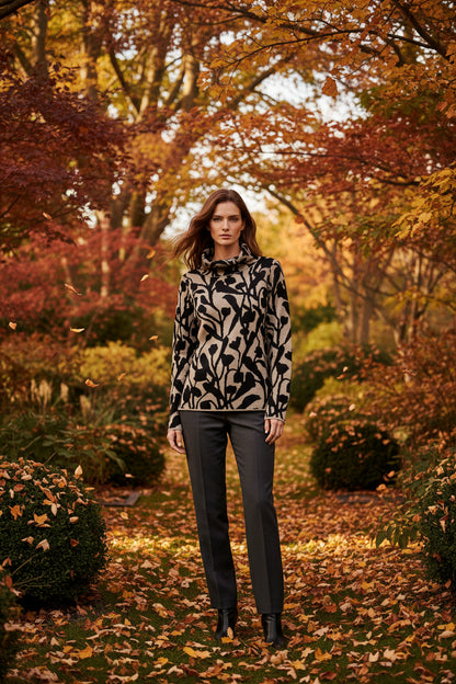 Nanna Mock Neck Jacquard