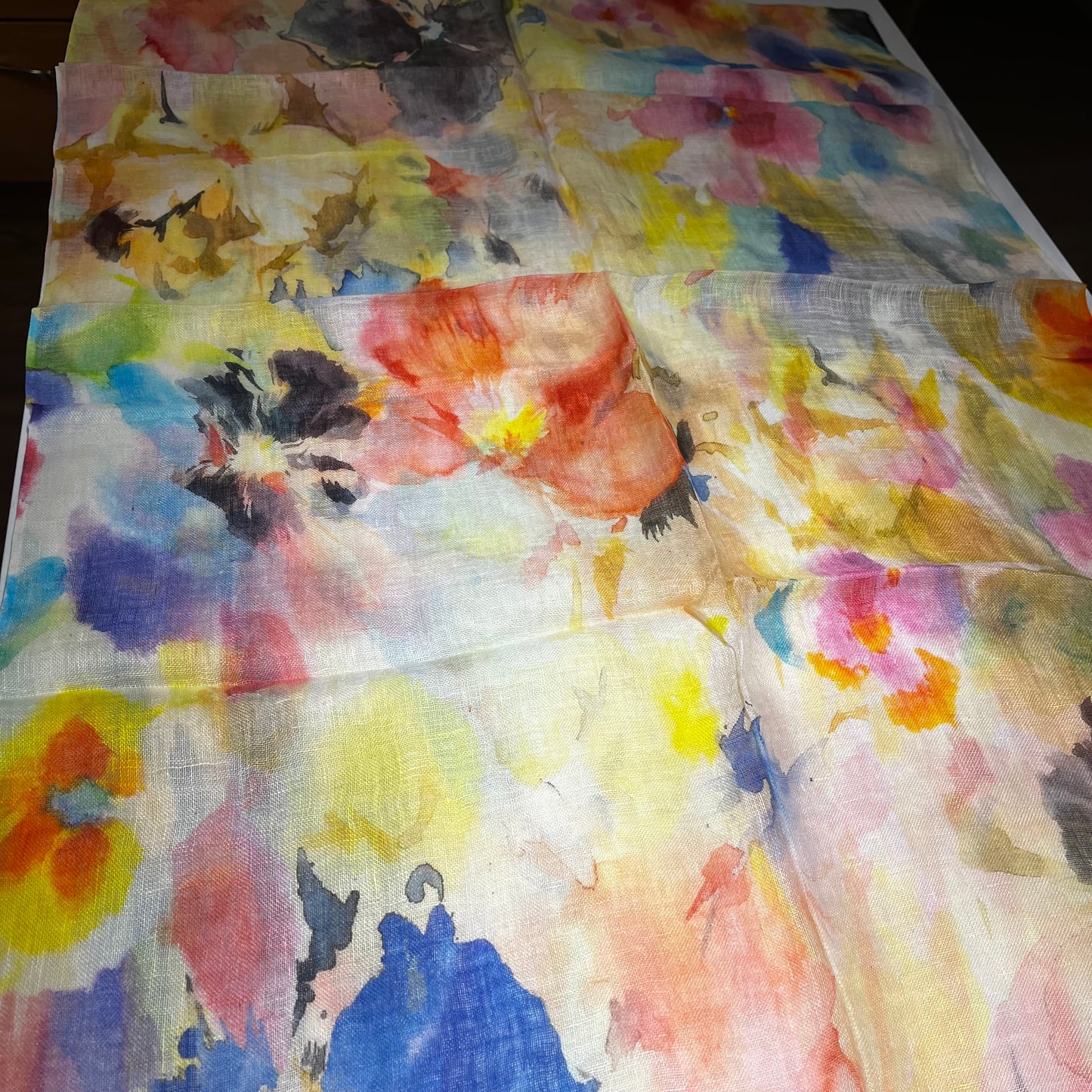 100% Linen  Print Scarf - Suttles & Seawinds
