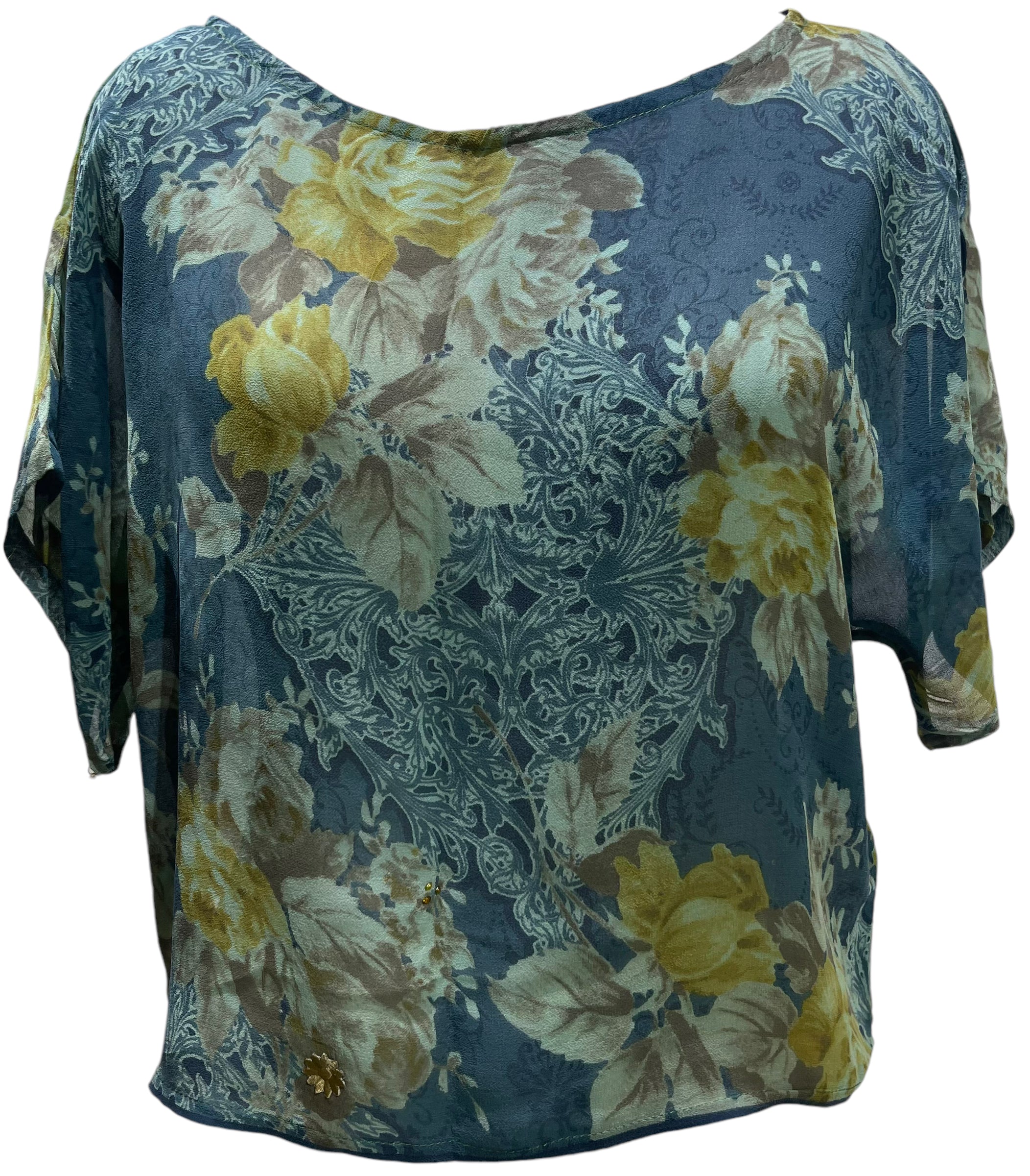 sariKNOTsari  PRG5772 Sheer Avatar Pure Silk Boxy Top