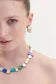 Bauhaus Round silver & rainbow Necklace