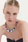 Bauhaus Round silver & rainbow Necklace