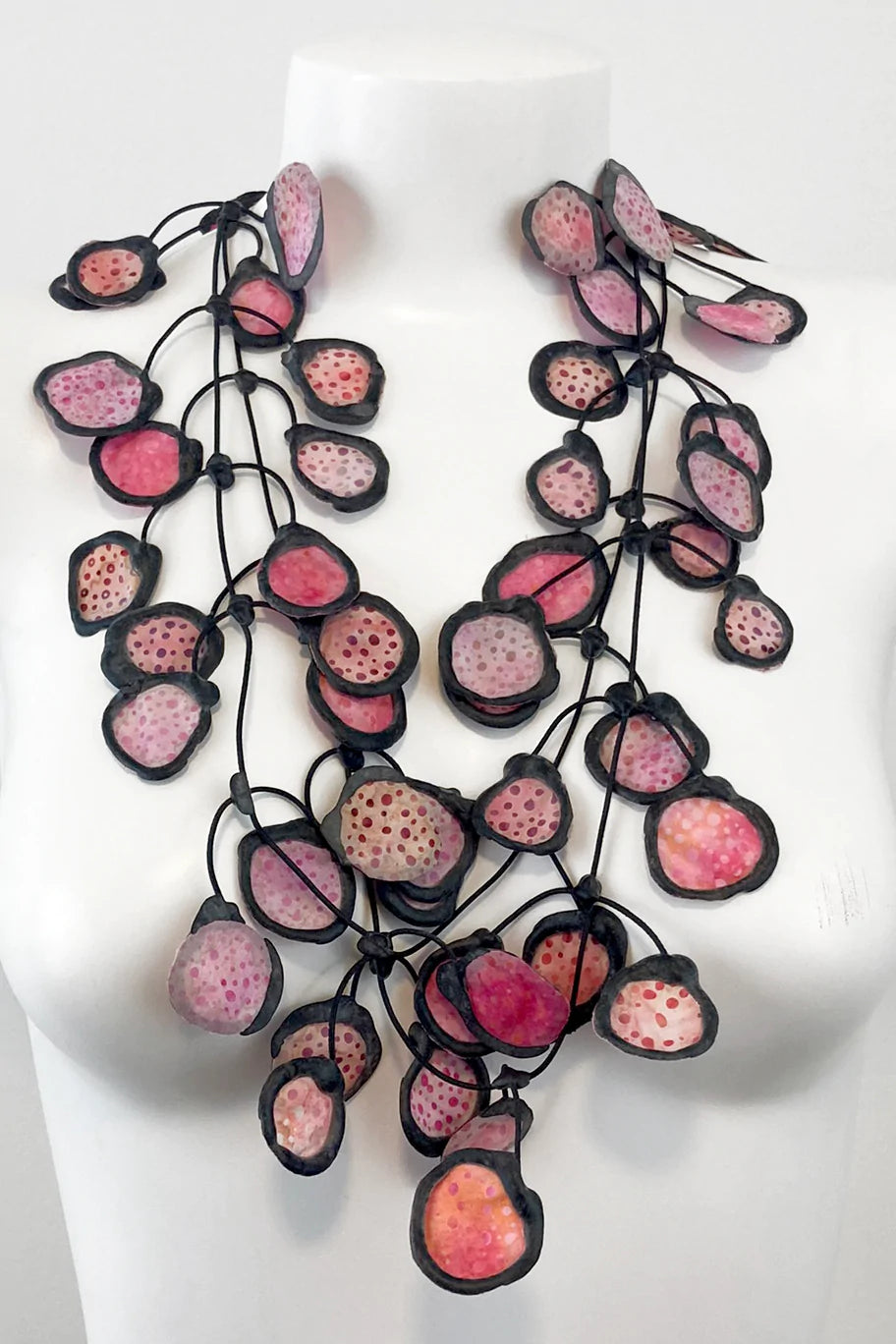 ANNEMIEKE BROENINK -BATIK FABRIC & RUBBER NECKLACE