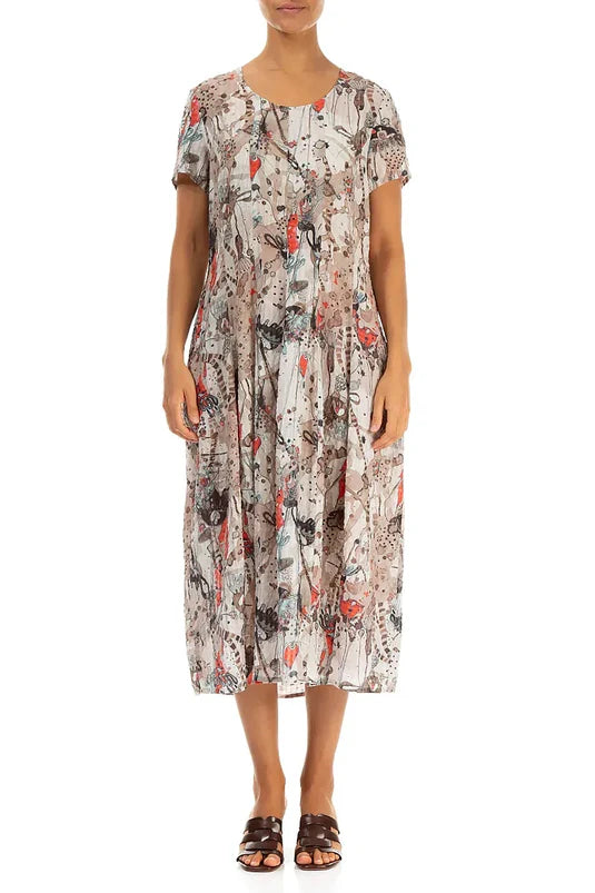 Print Cap Sleeve Dress