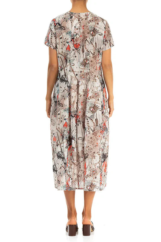 Print Cap Sleeve Dress