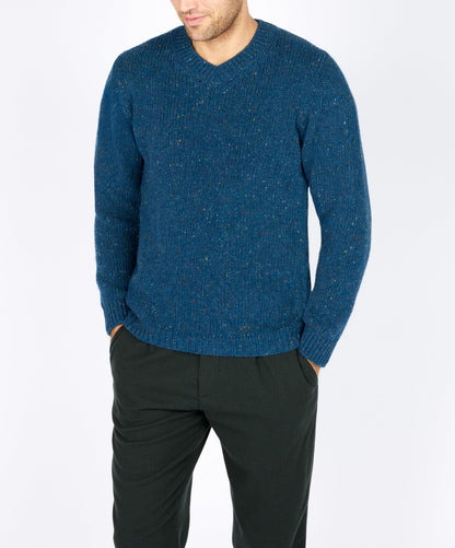 Kilbride V Neck Sweater Ink Marl