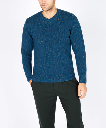 Kilbride V Neck Sweater Ink Marl