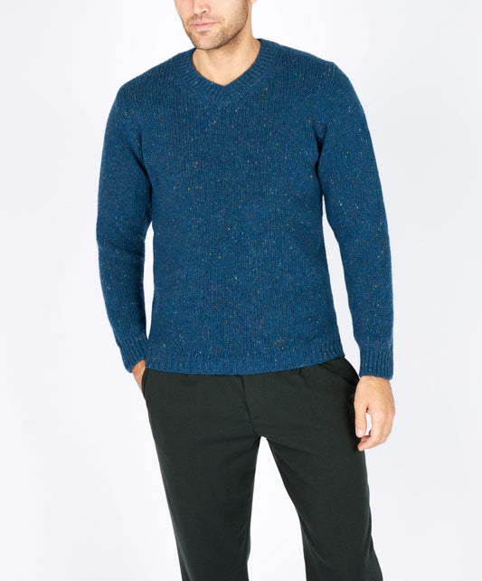 Kilbride V Neck Sweater Ink Marl