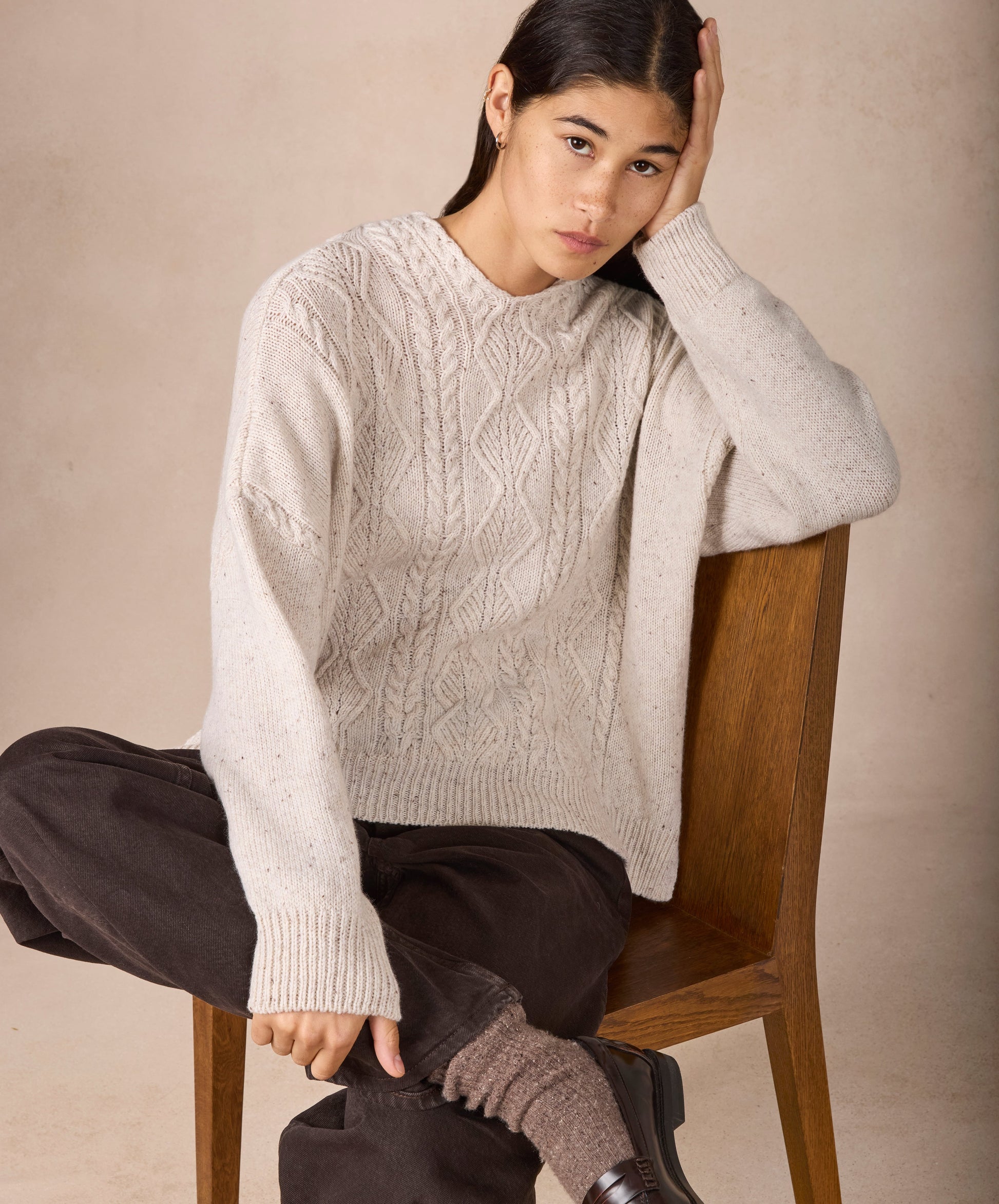 Ada Cable Hoodie Chalkstone