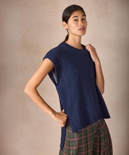 Orla Cable Vest Rich Navy