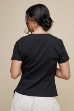 Load image into Gallery viewer, UCHUU- SCOOP NECK TOP WITH ASYMETRIC TUCK
