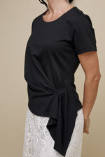 Load image into Gallery viewer, UCHUU- SCOOP NECK TOP WITH ASYMETRIC TUCK
