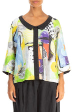Load image into Gallery viewer, GRIZAS - ARTMAZE LINEN COLLAR TOP
