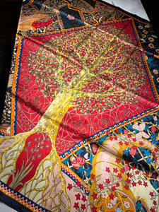 T & E - SPECTACULAR TREE OF LIFE- LARGE SILK SCARF