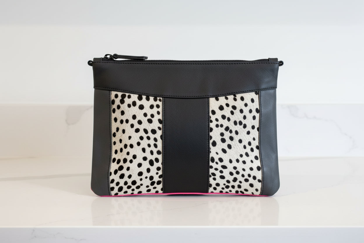 Black handbag with animal print  side 4