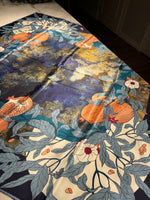 Load image into Gallery viewer, T &amp; E - LARGE SILK SCARF - POMEGRANITE DEPICTION
