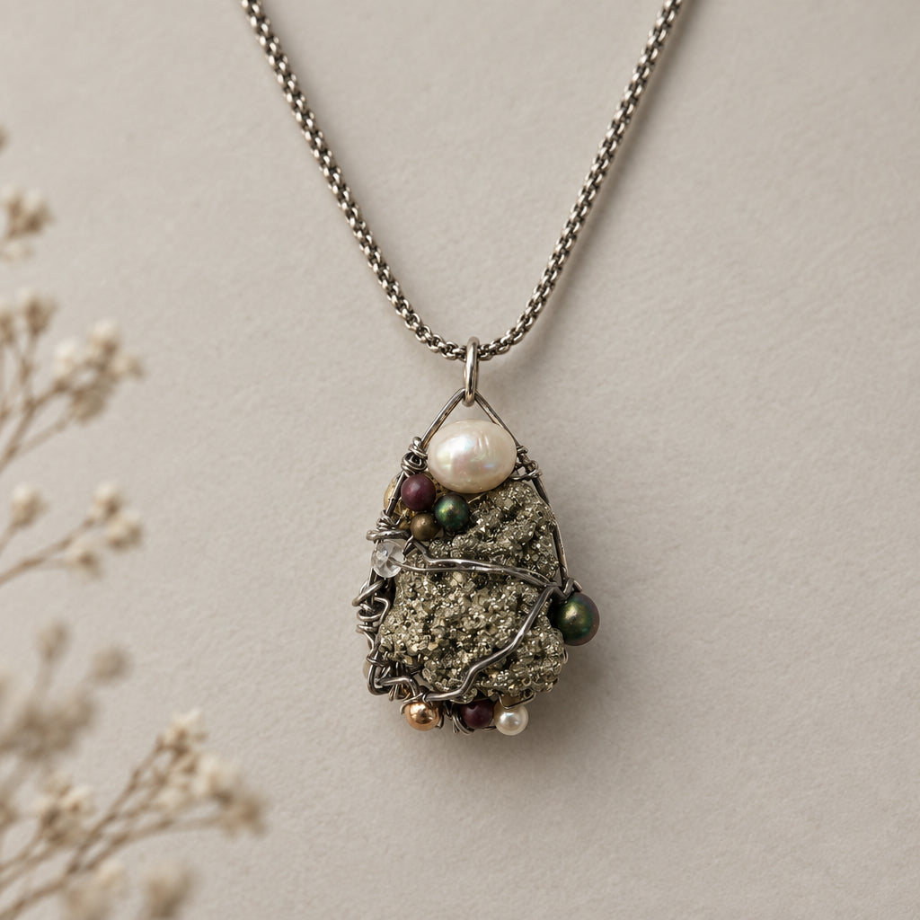Pyrite Small Statement Pendant