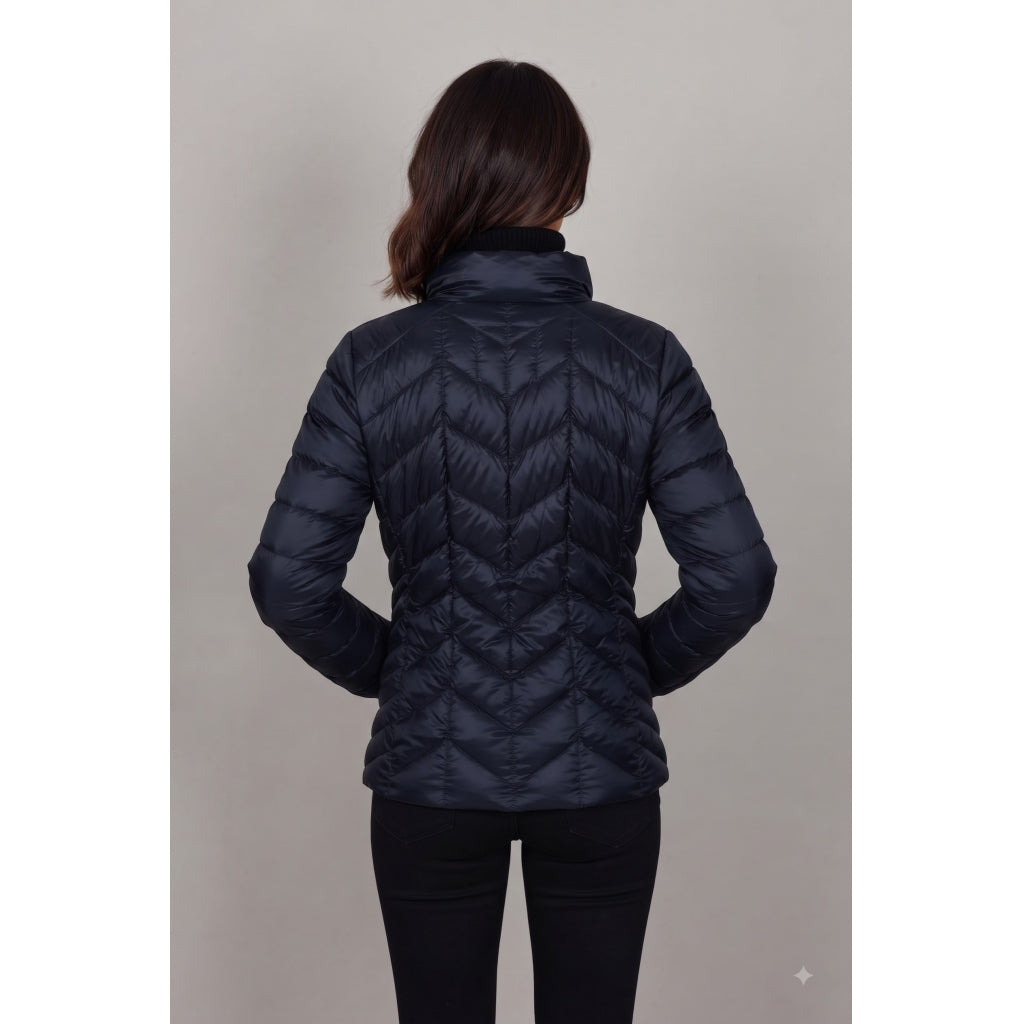 JUNGE Daisy Short Light Down Jacket Navy - Alternate View
