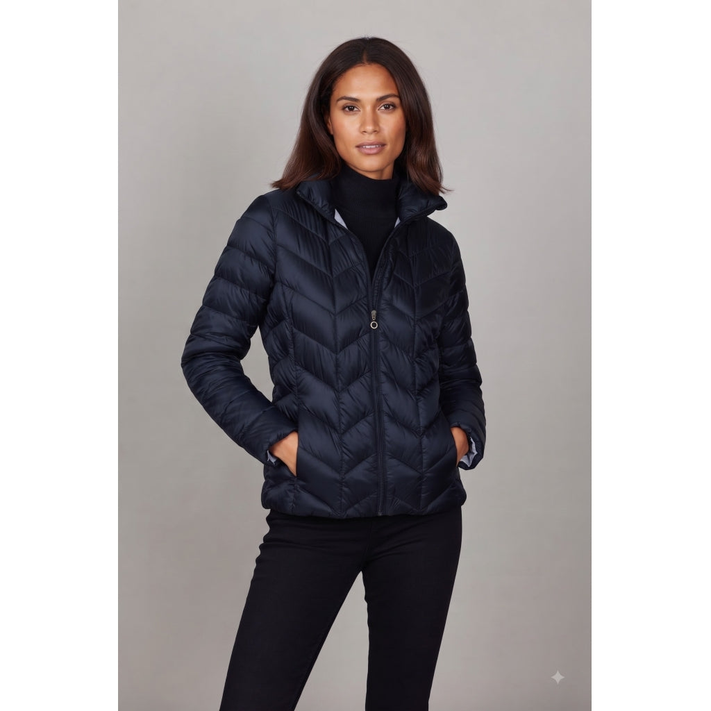 JUNGE Daisy Short Light Down Jacket Navy - Front