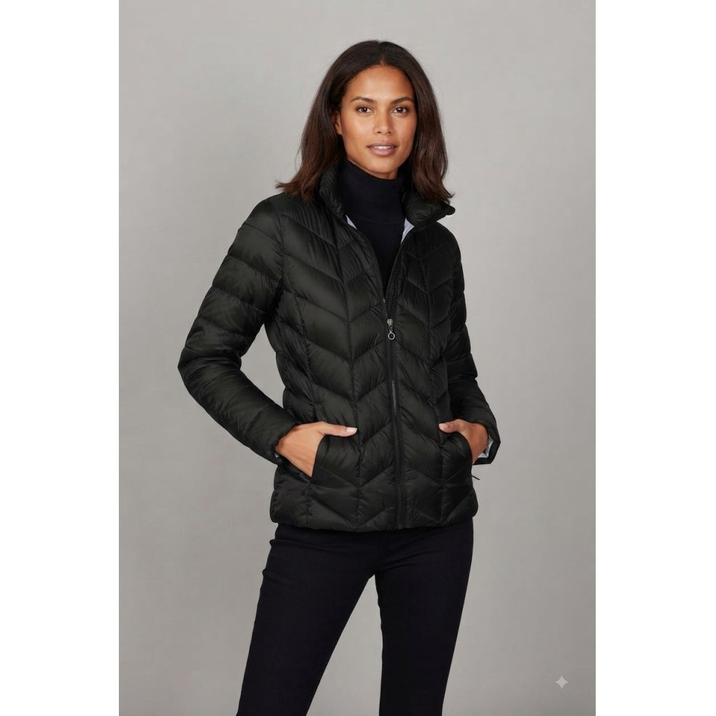 JUNGE Daisy Short Light Down Jacket Black - Front