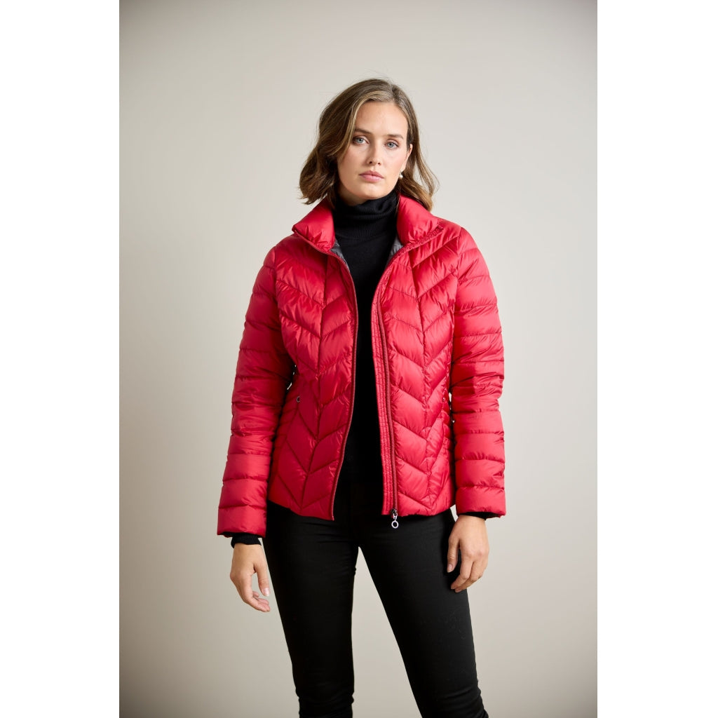 JUNGE Daisy Short Light Down Jacket Red - Front