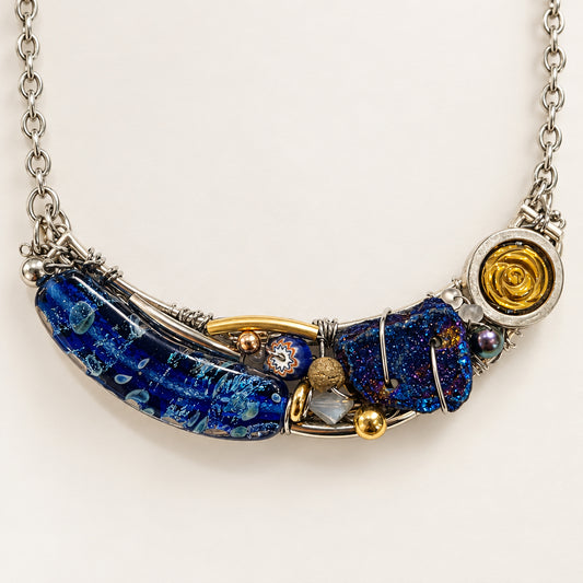 Starry Night Statement Cresent Necklace