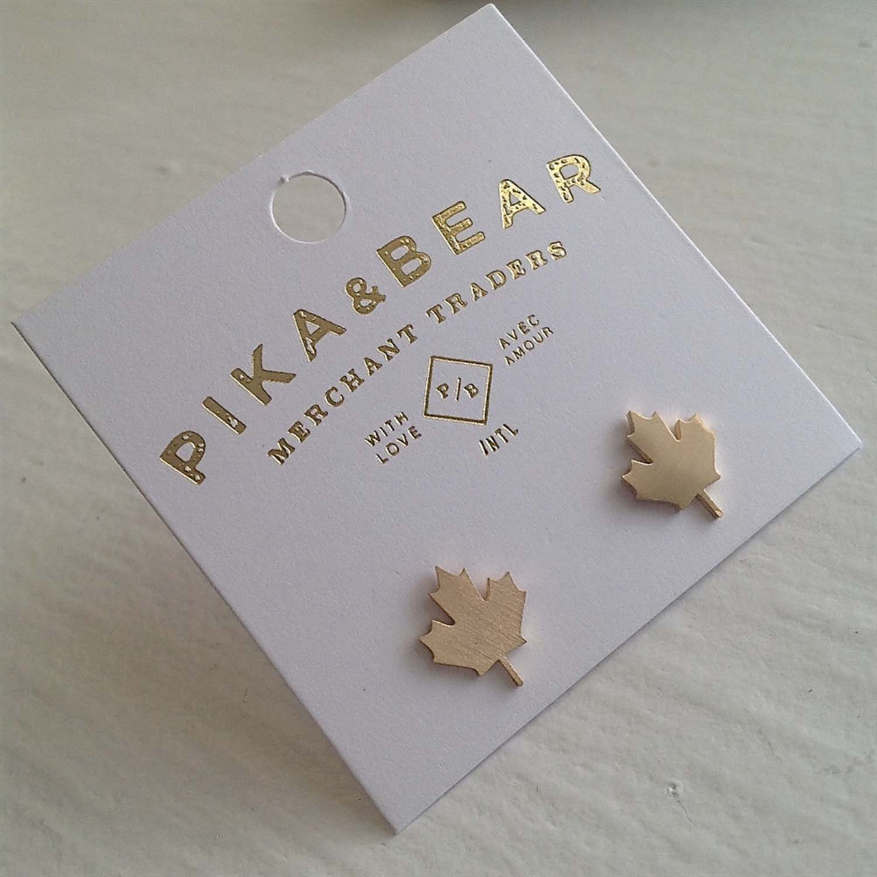PIKA AND BEAR - MAPLE LEAF STUD EARINGS
