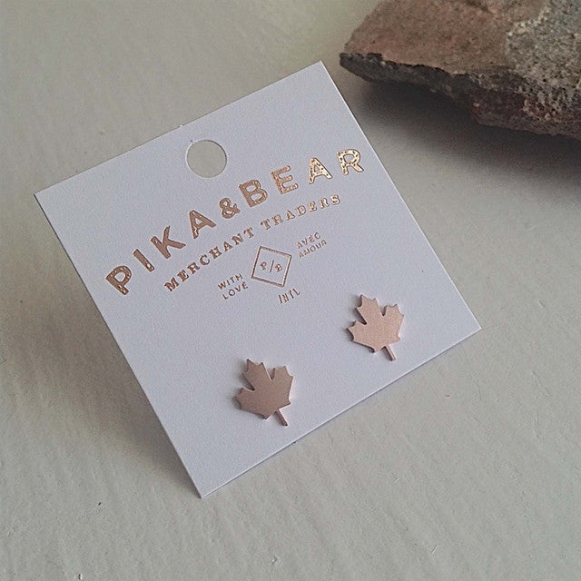 PIKA AND BEAR - MAPLE LEAF STUD EARINGS