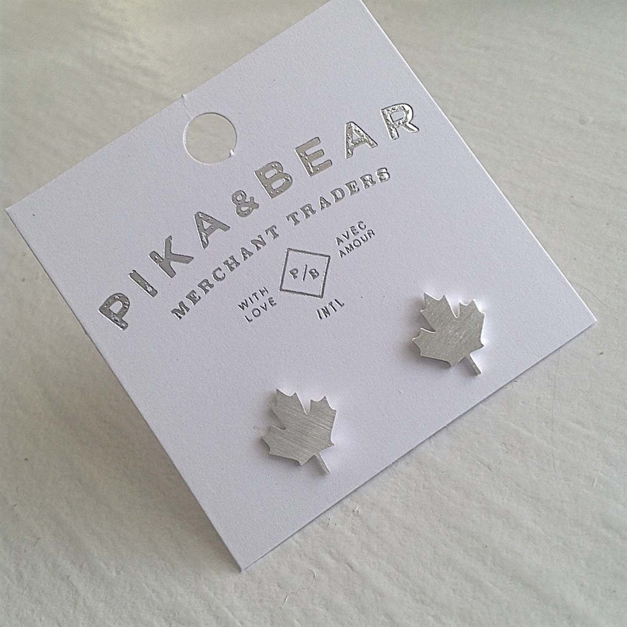PIKA AND BEAR - MAPLE LEAF STUD EARINGS