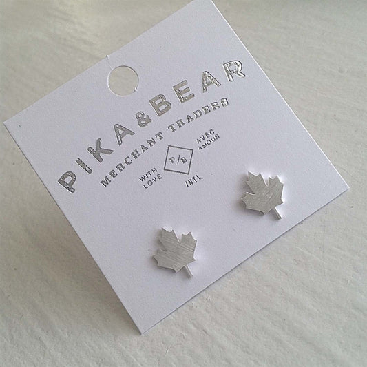 PIKA AND BEAR - MAPLE LEAF STUD EARINGS