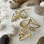 Load image into Gallery viewer, PIKA AND BEAR -KLEE GEOMETRIC FACE EARRINGS
