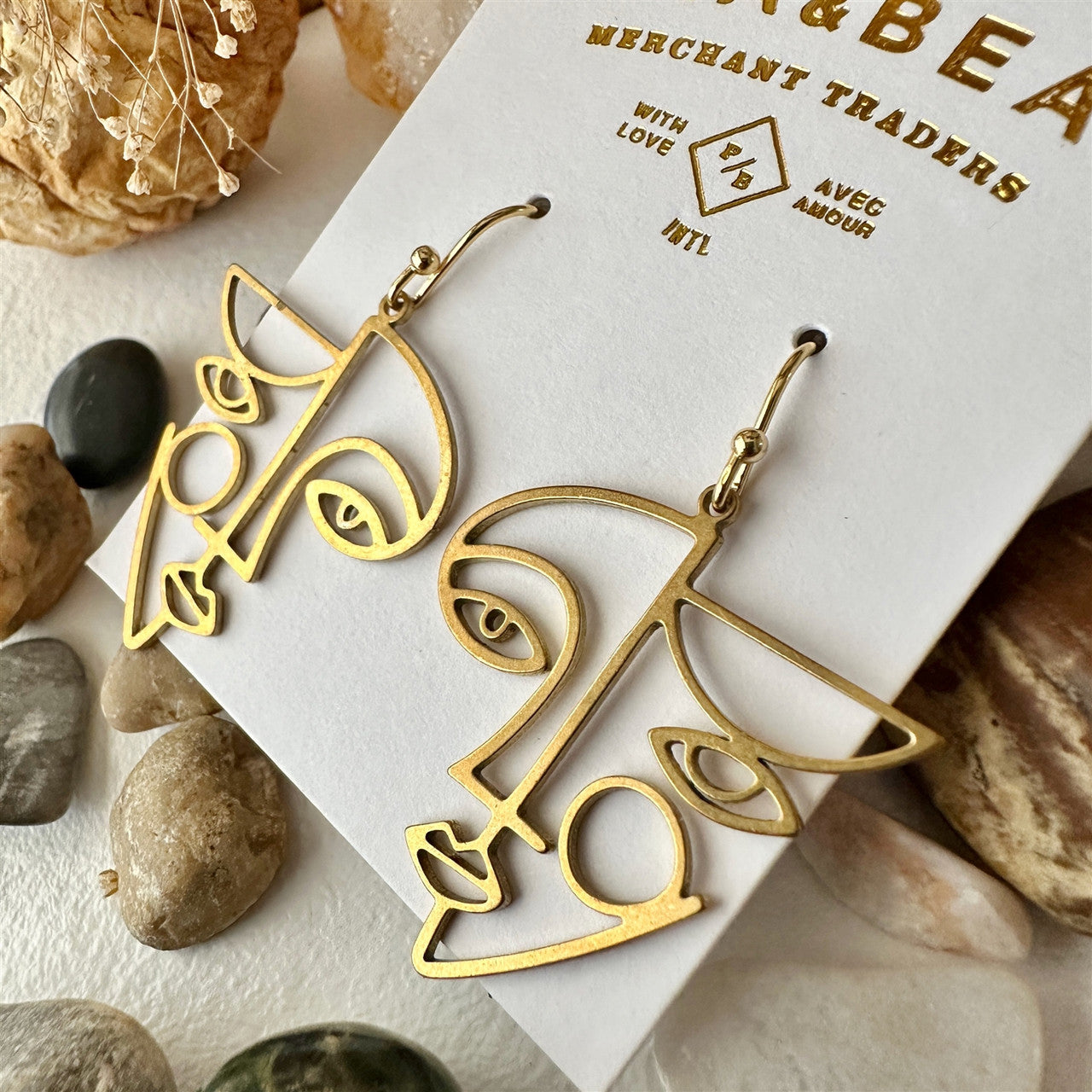 PIKA AND BEAR -KLEE GEOMETRIC FACE EARRINGS