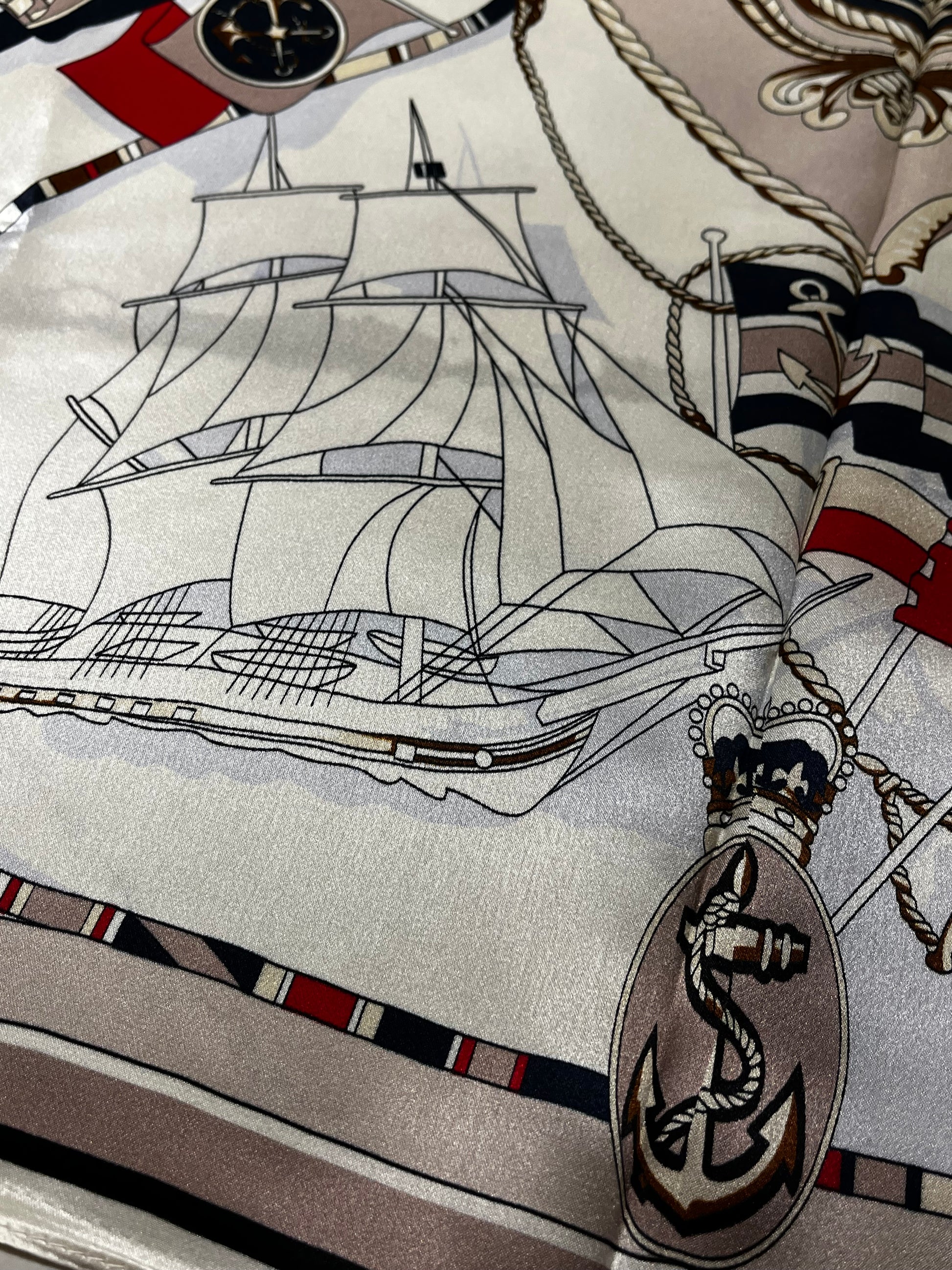 Large Silk Square Nautical Gold - Suttles & Seawinds
