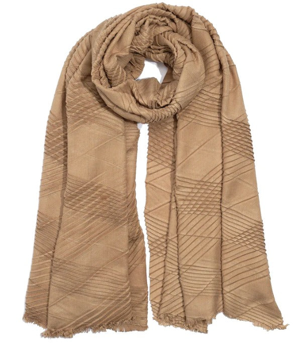 Escape To Comfort Embellished Scarf In Cream • Impressions Online Boutique